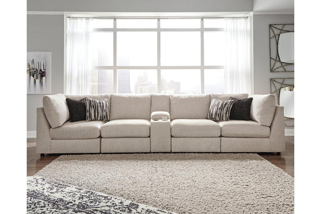 Kellway Bisque 5-Piece Sectional by Ashley at Eve Furniture