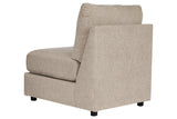 Kellway Bisque Armless Chair by Ashley at Eve Furniture