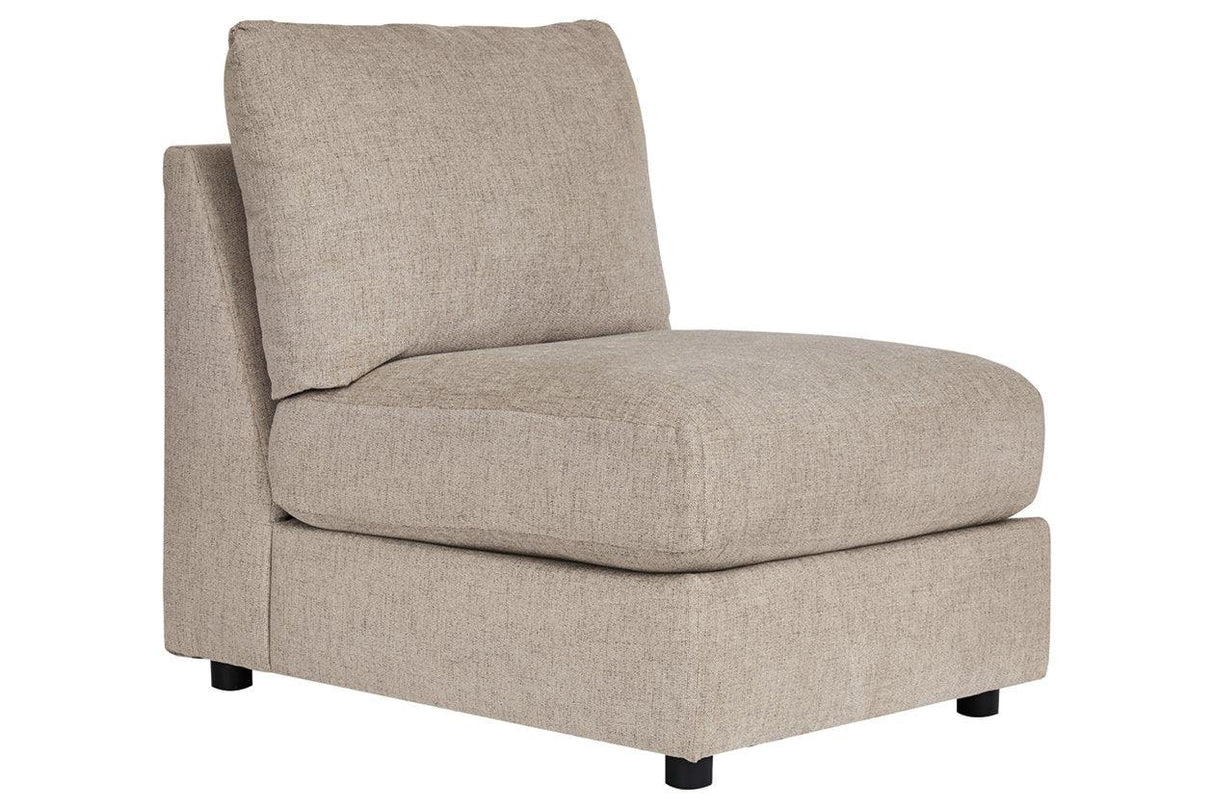 Kellway Bisque Armless Chair by Ashley at Eve Furniture