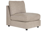 Kellway Bisque Armless Chair by Ashley at Eve Furniture