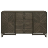 Kelly 3-drawer Storage Dining Sideboard Server Dark Grey