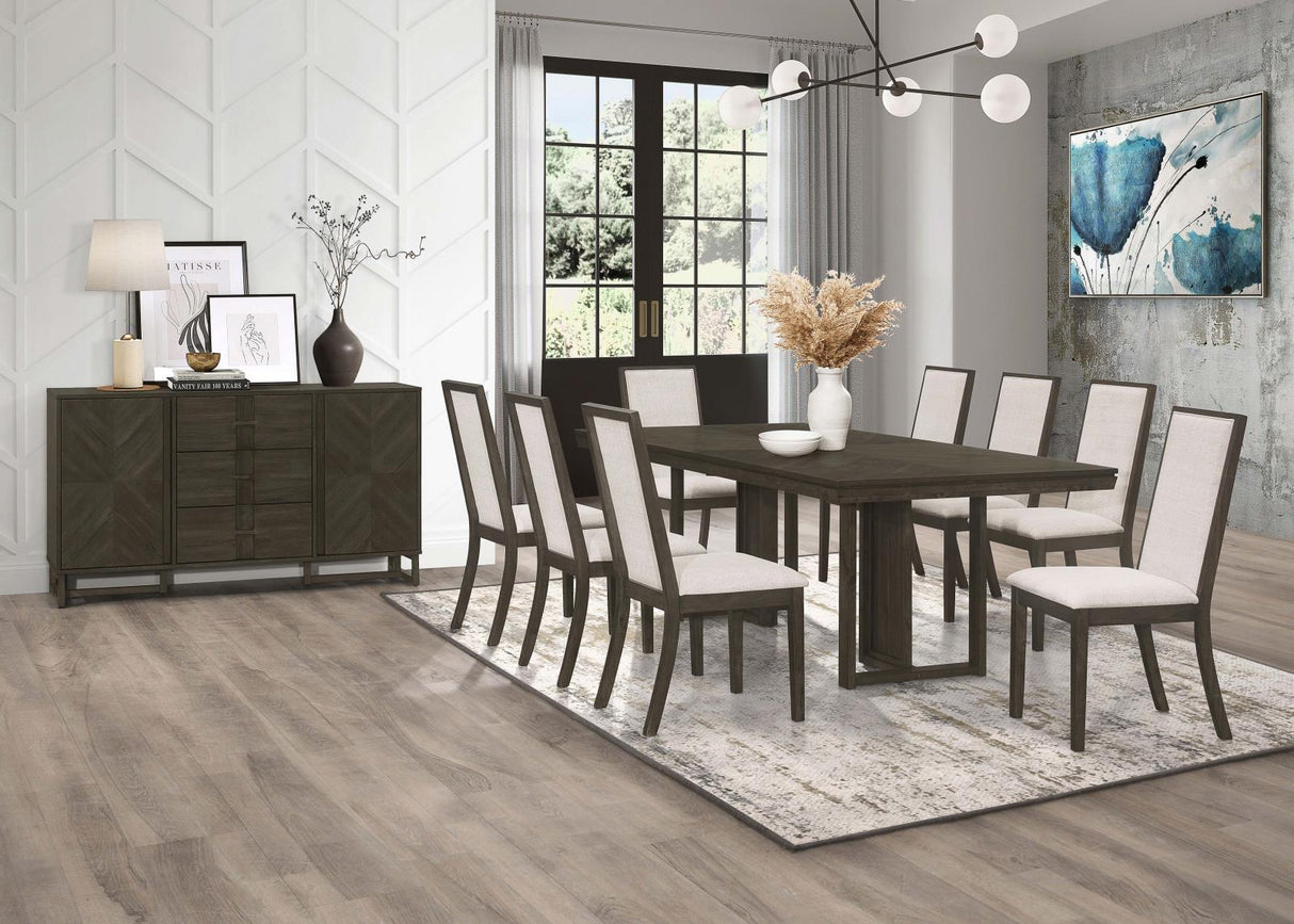 Kelly Beige/Dark Grey 7-Piece Rectangular Dining Set