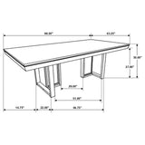 Kelly Beige/Dark Grey 9-Piece Rectangular Dining Set