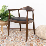 Kelly Mid-Century Modern Dining Chair Black Vegan Leather