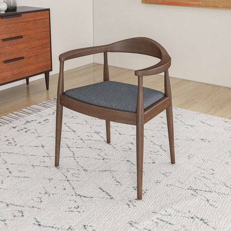 Kelly Mid-Century Modern Dining Chair Grey Fabric