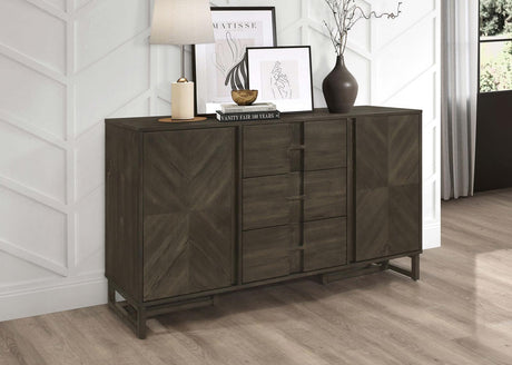 Kelly Dark Grey 3-drawer Storage Dining Sideboard Server by Coaster at Eve Furniture