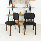 Kelsey Black Leather Dining Chair (Set Of 2) by Ashcroft Furniture at Eve Furniture