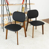 Kelsey Black Leather Dining Chair (Set Of 2) by Ashcroft Furniture at Eve Furniture