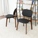 Kelsey Black Leather Dining Chair (Set Of 2) by Ashcroft Furniture at Eve Furniture