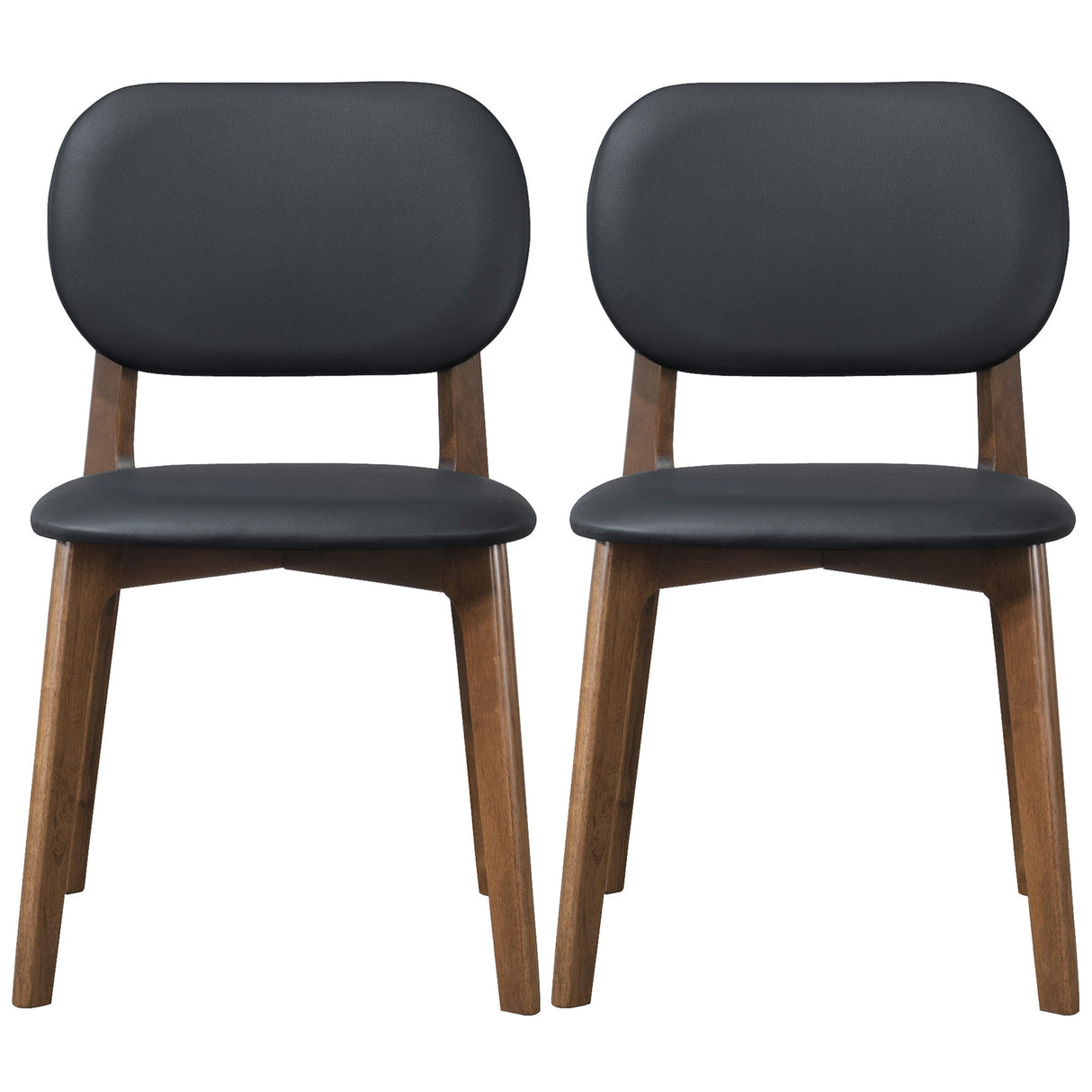 Kelsey Black Leather Dining Chair (Set Of 2) by Ashcroft Furniture at Eve Furniture