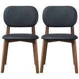 Kelsey Black Leather Dining Chair (Set Of 2) by Ashcroft Furniture at Eve Furniture
