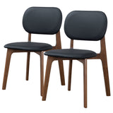 Kelsey Black Leather Dining Chair (Set Of 2) by Ashcroft Furniture at Eve Furniture