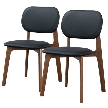 Kelsey Black Leather Dining Chair (Set Of 2) by Ashcroft Furniture at Eve Furniture