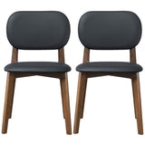 Kelsey Black Leather Dining Chair (Set Of 2) by Ashcroft Imports at Eve Furniture
