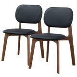 Kelsey Black Leather Dining Chair (Set Of 2) by Ashcroft Imports at Eve Furniture