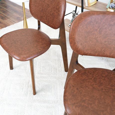 Kelsey Brown Leather Dining Chair (Set Of 2) by Ashcroft Furniture at Eve Furniture