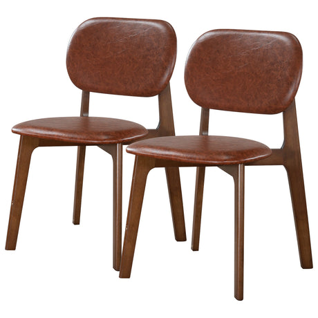 Kelsey Brown Leather Dining Chair (Set Of 2) by Ashcroft Furniture at Eve Furniture