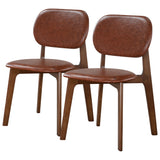 Kelsey Brown Leather Dining Chair (Set Of 2) by Ashcroft Imports at Eve Furniture
