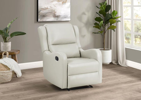 Kelsey Ivory Upholstered Recliner Chair by Coaster at Eve Furniture