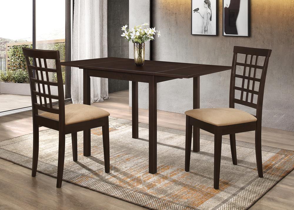 Kelso Cappuccino Rectangular Dining Table with Drop Leaf by Coaster at Eve Furniture