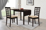 Kelso Cappuccino/Tan 3-Piece Drop Leaf Dining Set by Coaster at Eve Furniture
