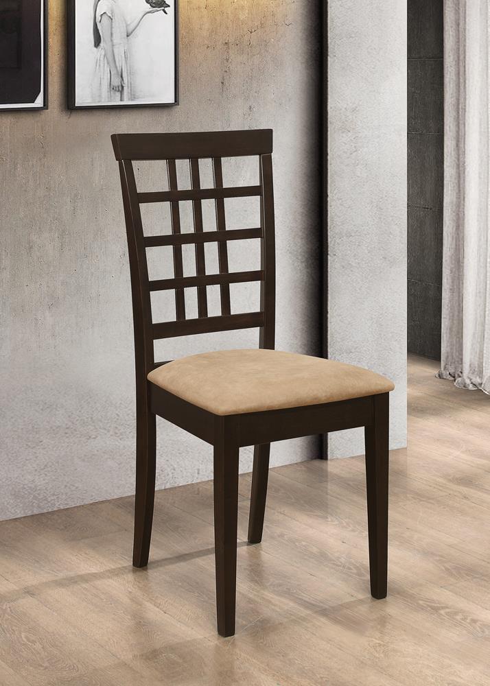 Kelso Cappuccino Lattice Back Dining Chairs, Set of 2