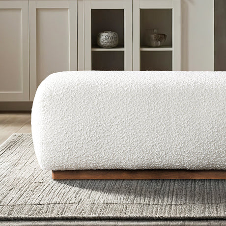 Kelvin Ivory Boucle Bench by Ashcroft Furniture at Eve Furniture