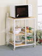 Kelvin Natural Brown/White 2-Shelf Kitchen Cart by Coaster at Eve Furniture