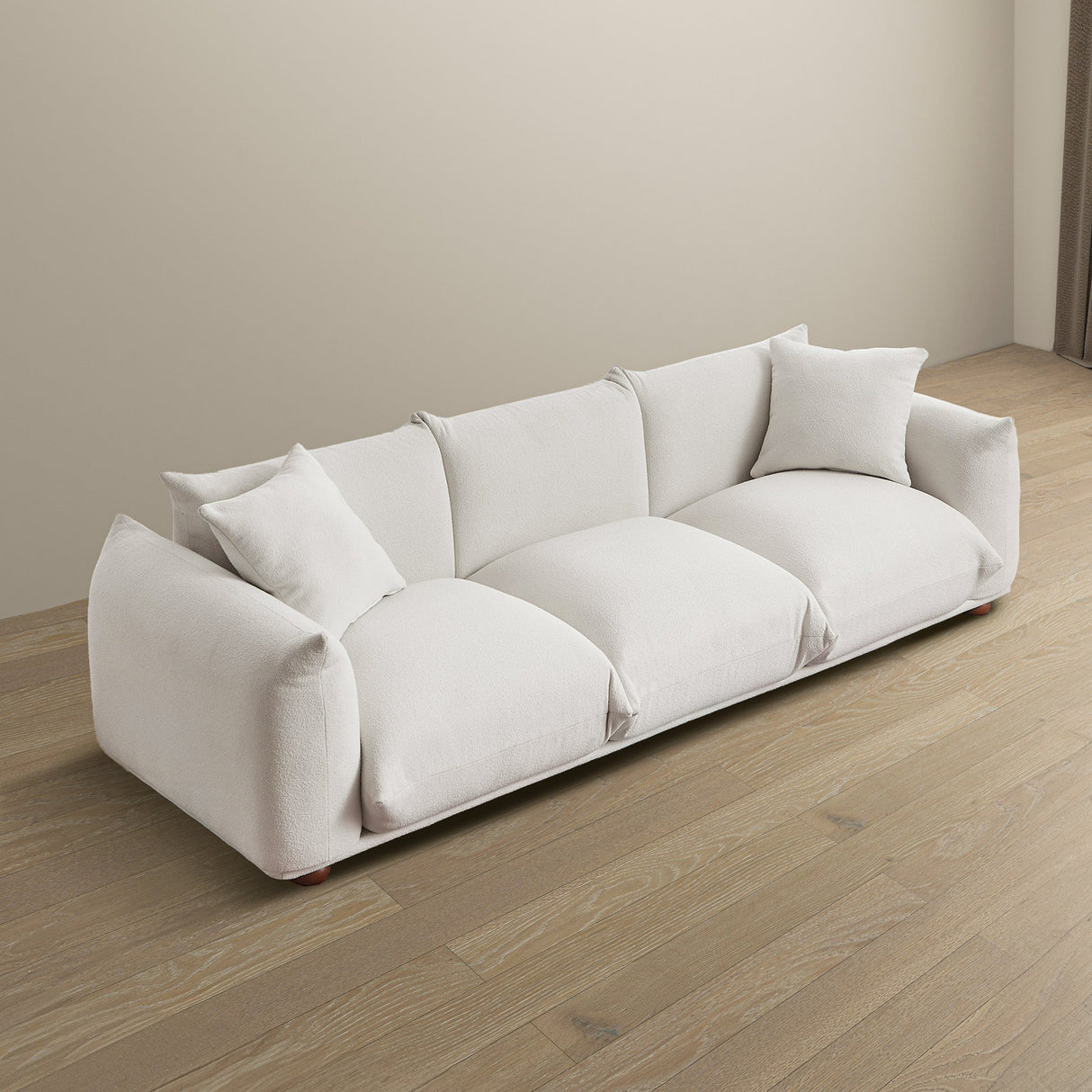 Kely 100'' Cream Boucle Upholstered Sofa by Ashcroft Furniture at Eve Furniture