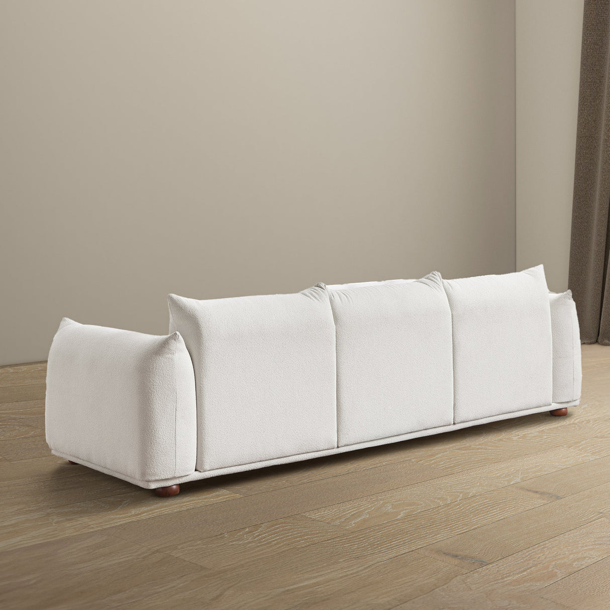 Kely 100'' Cream Boucle Upholstered Sofa by Ashcroft Furniture at Eve Furniture