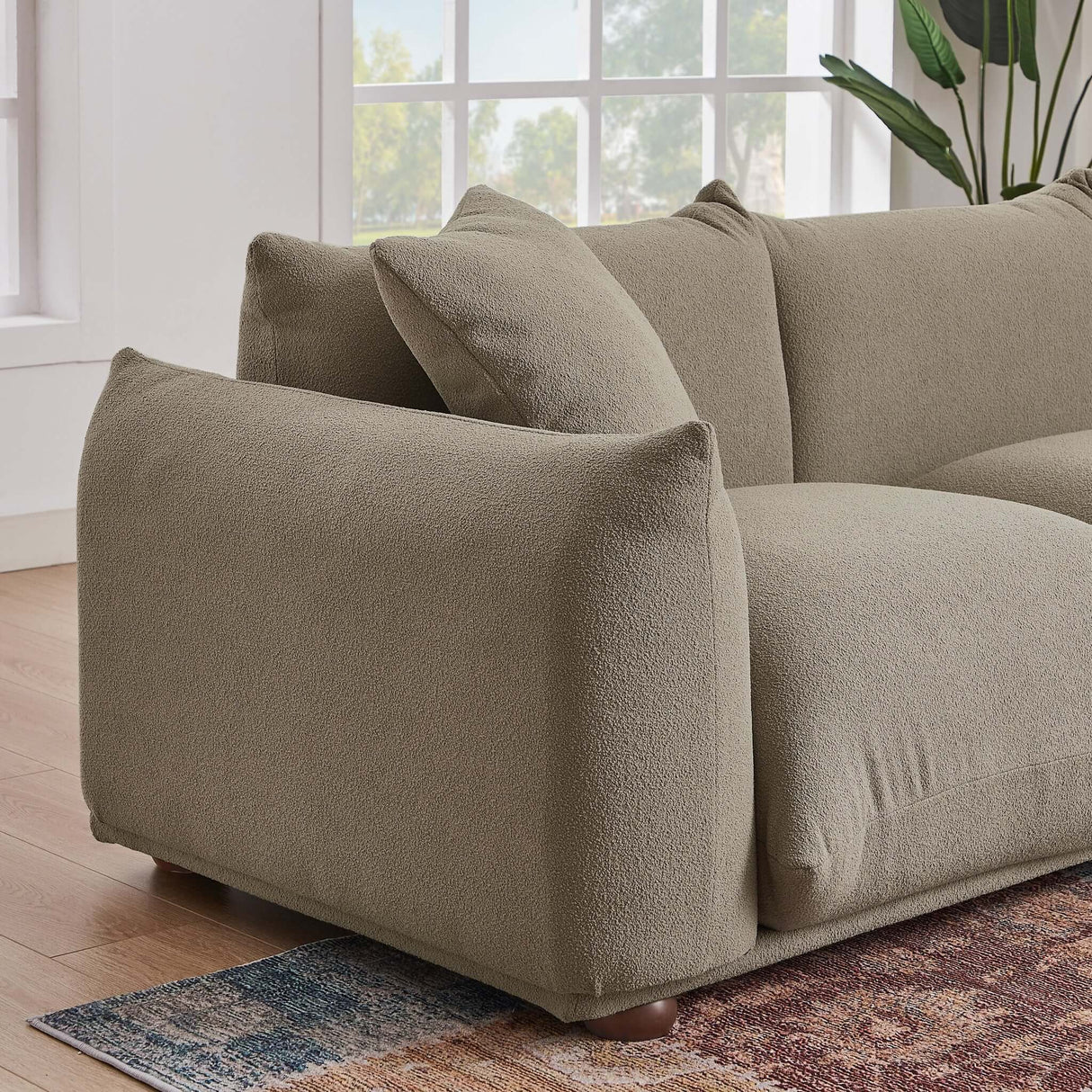 Modern boucle sofa
