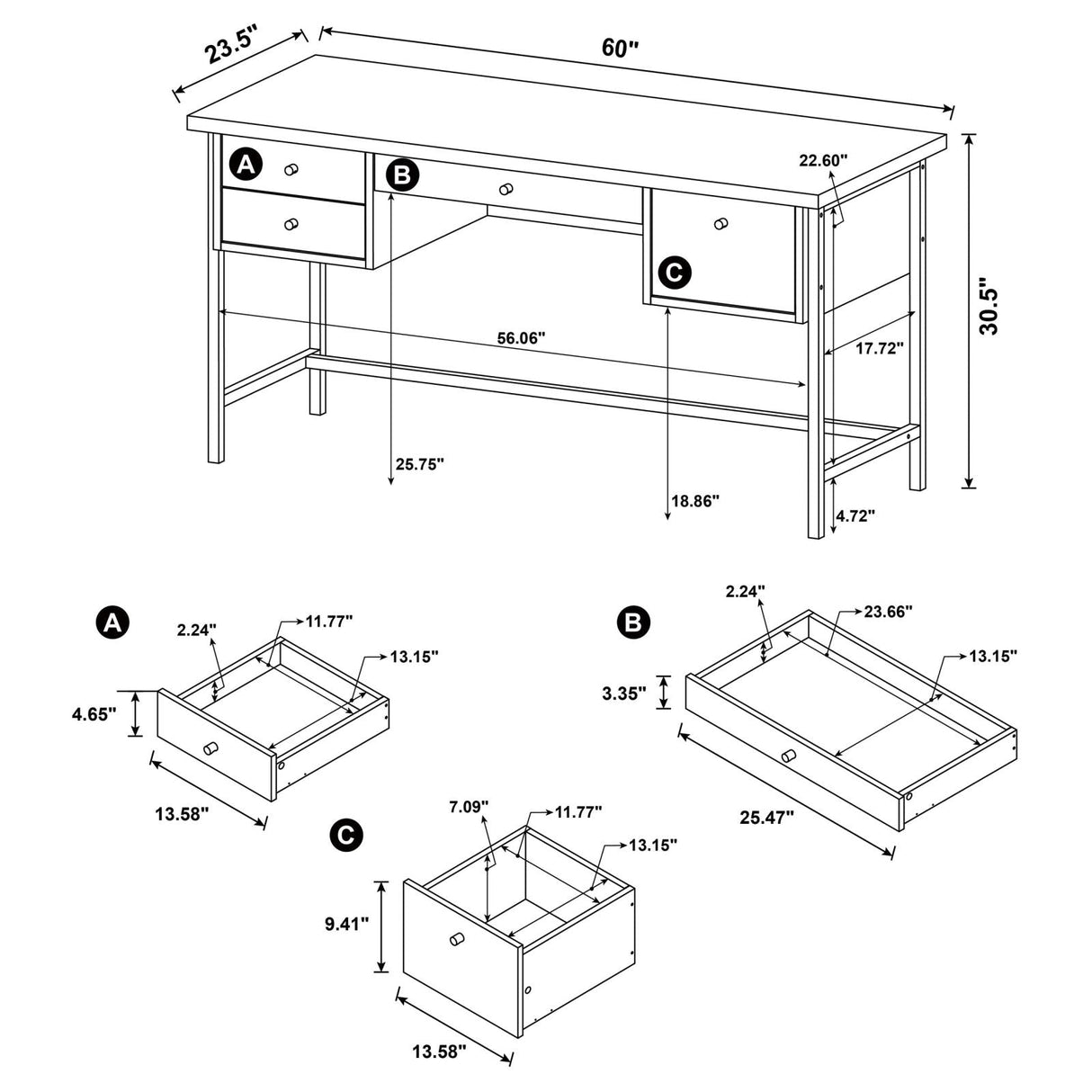 Kemper Salvaged Cabin 4-Drawer Writing Desk