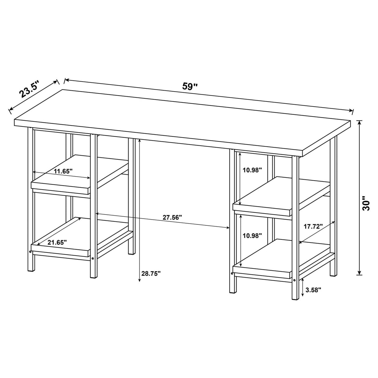 Kemper Salvaged Cabin 4-Shelf Writing Desk