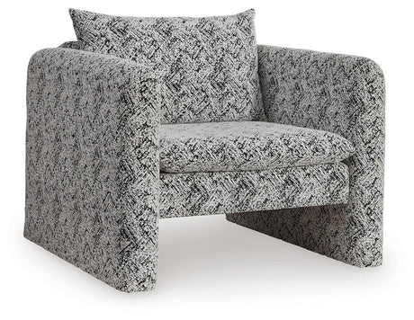 Kenbell Black/White Accent Chair by Ashley at Eve Furniture