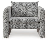 Kenbell Black/White Accent Chair by Ashley at Eve Furniture