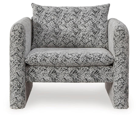 Kenbell Black/White Accent Chair by Ashley at Eve Furniture