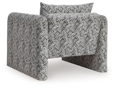 Kenbell Black/White Accent Chair by Ashley at Eve Furniture