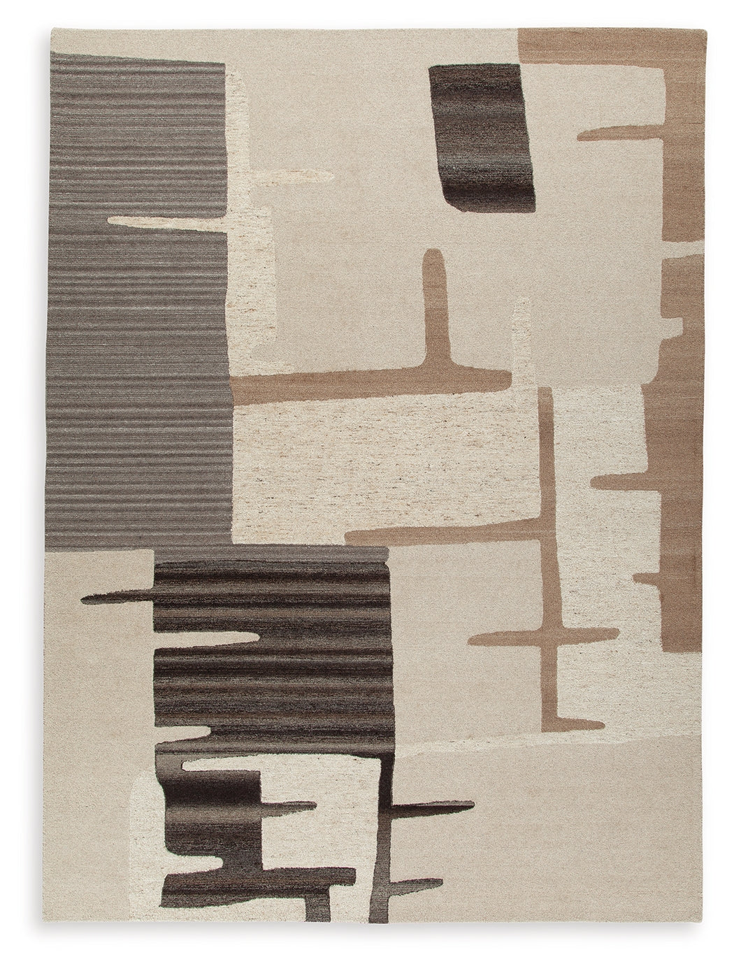 Kencher Beige/Brown Extra Large Rug by ASHLEY FURNITURE at Eve Furniture