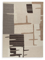 Kencher Beige/Brown Extra Large Rug by ASHLEY FURNITURE at Eve Furniture