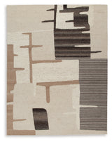 Kencher Beige/Brown Large Rug by Ashley at Eve Furniture