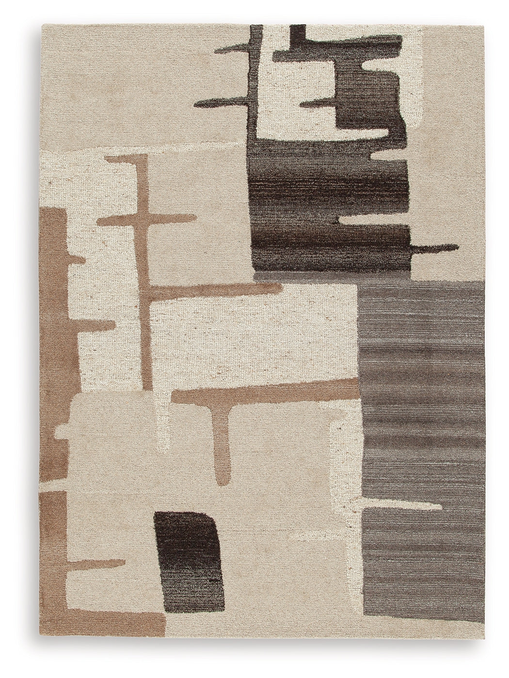 Kencher Beige/Brown Medium Rug by Ashley at Eve Furniture