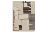Kencher Beige/Brown Medium Rug by Ashley at Eve Furniture
