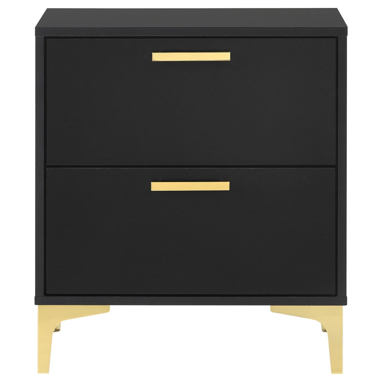 Kendall 2-Drawer Nightstand Black/Gold