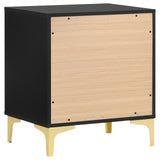 Kendall 2-Drawer Nightstand Black/Gold