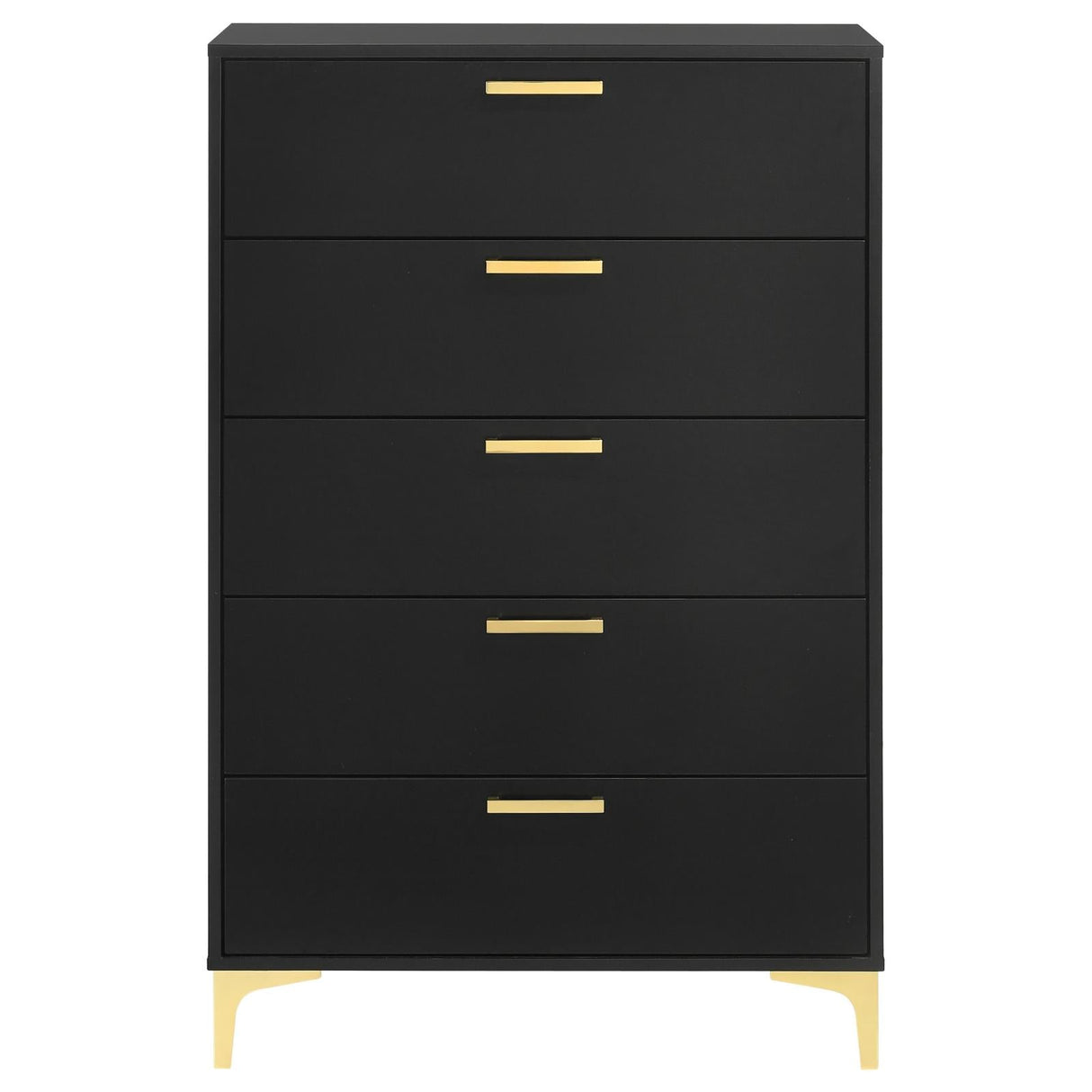 Kendall Black/Gold 5-Drawer Chest