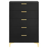 Kendall Black/Gold 5-Drawer Chest