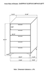 Kendall White 5-Piece Eastern King Bedroom Set