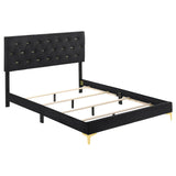 Kendall Black/Gold 5-Piece Tufted Panel Eastern King Bedroom Set