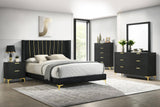 Kendall Black 5-Piece Upholstered Tufted Eastern King Bedroom Set