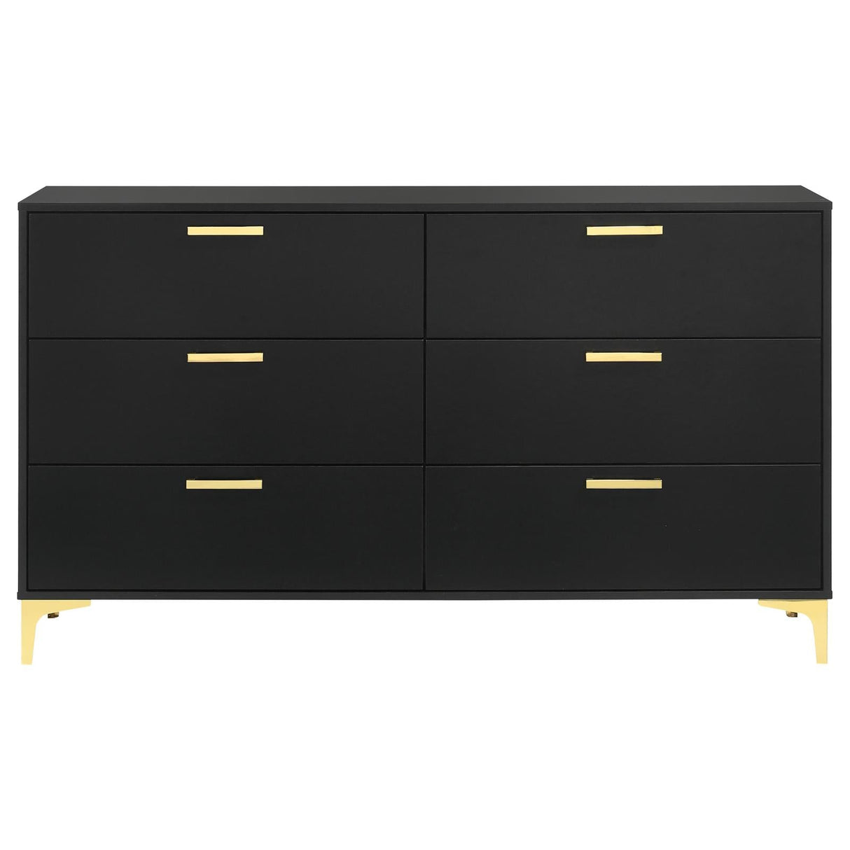 Kendall Black/Gold 6-Drawer Dresser